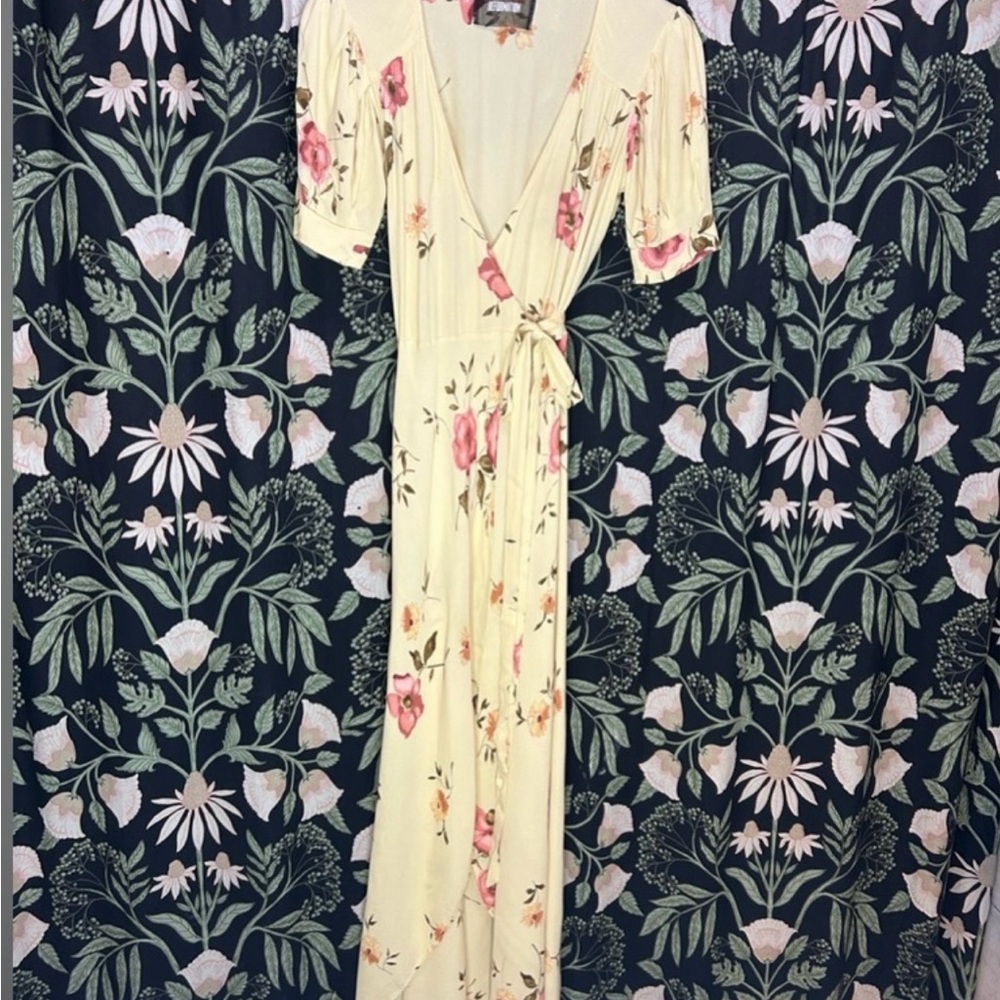 Reformation Yellow Maxi Sundress with Plunge Neckline